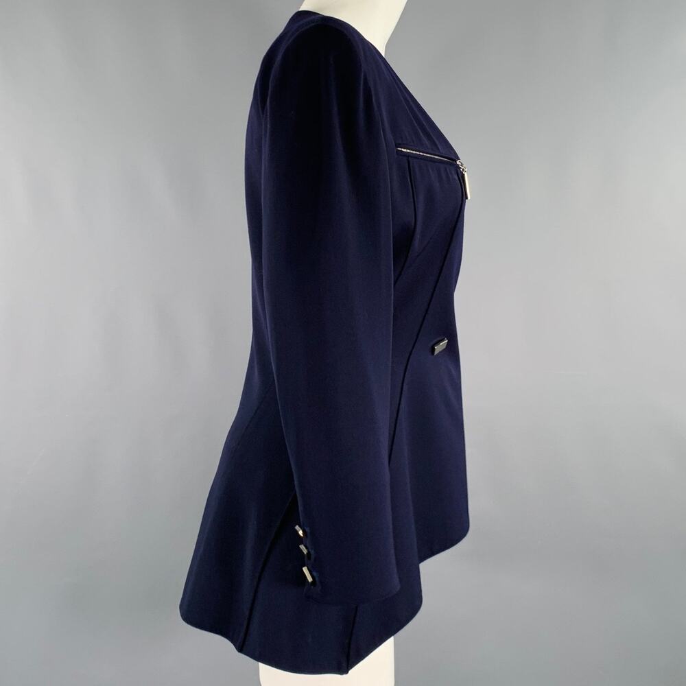 CLAUDE MONTANA Size S Purple Wool Shoulder Pads Jacket - Picture 3 of 8